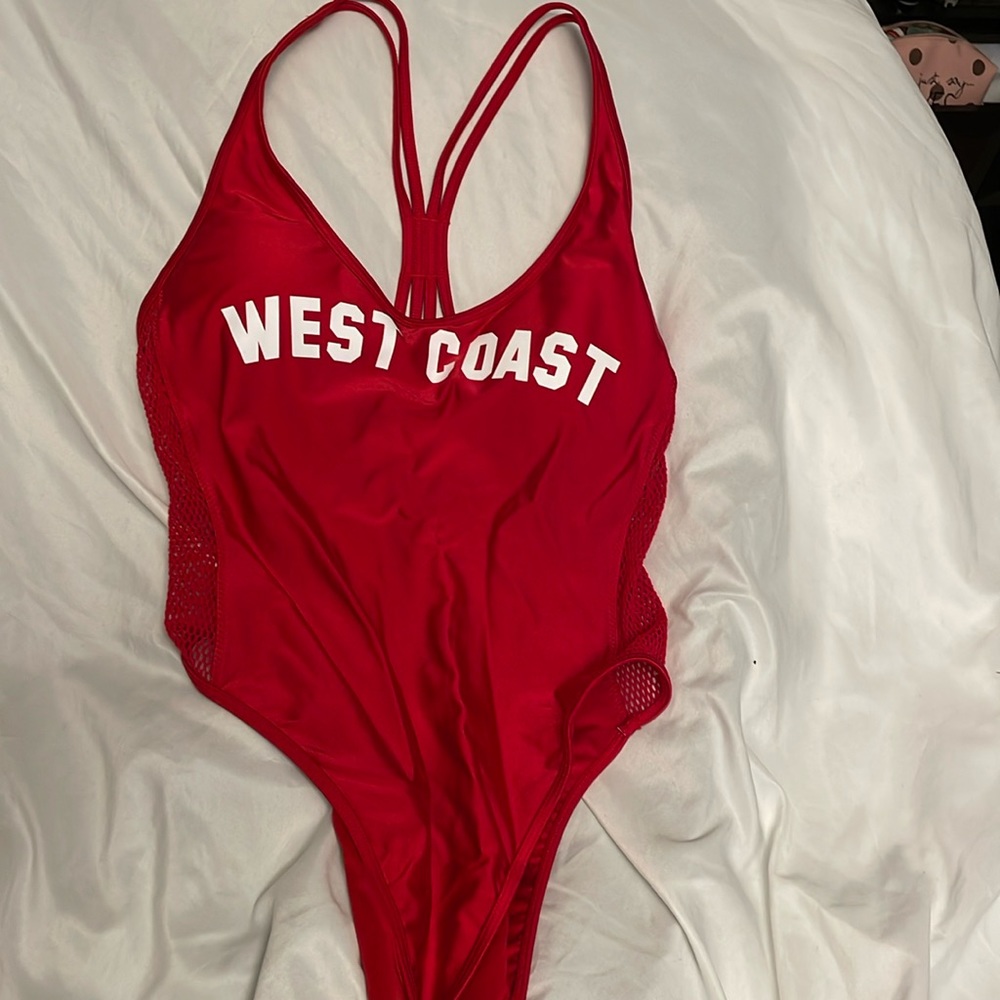 Strappy Red Swimsuit